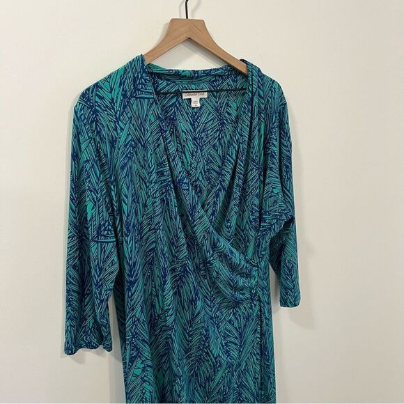 Coldwater Creek Printed Faux Wrap Dress Size 20 - Picture 3 of 11